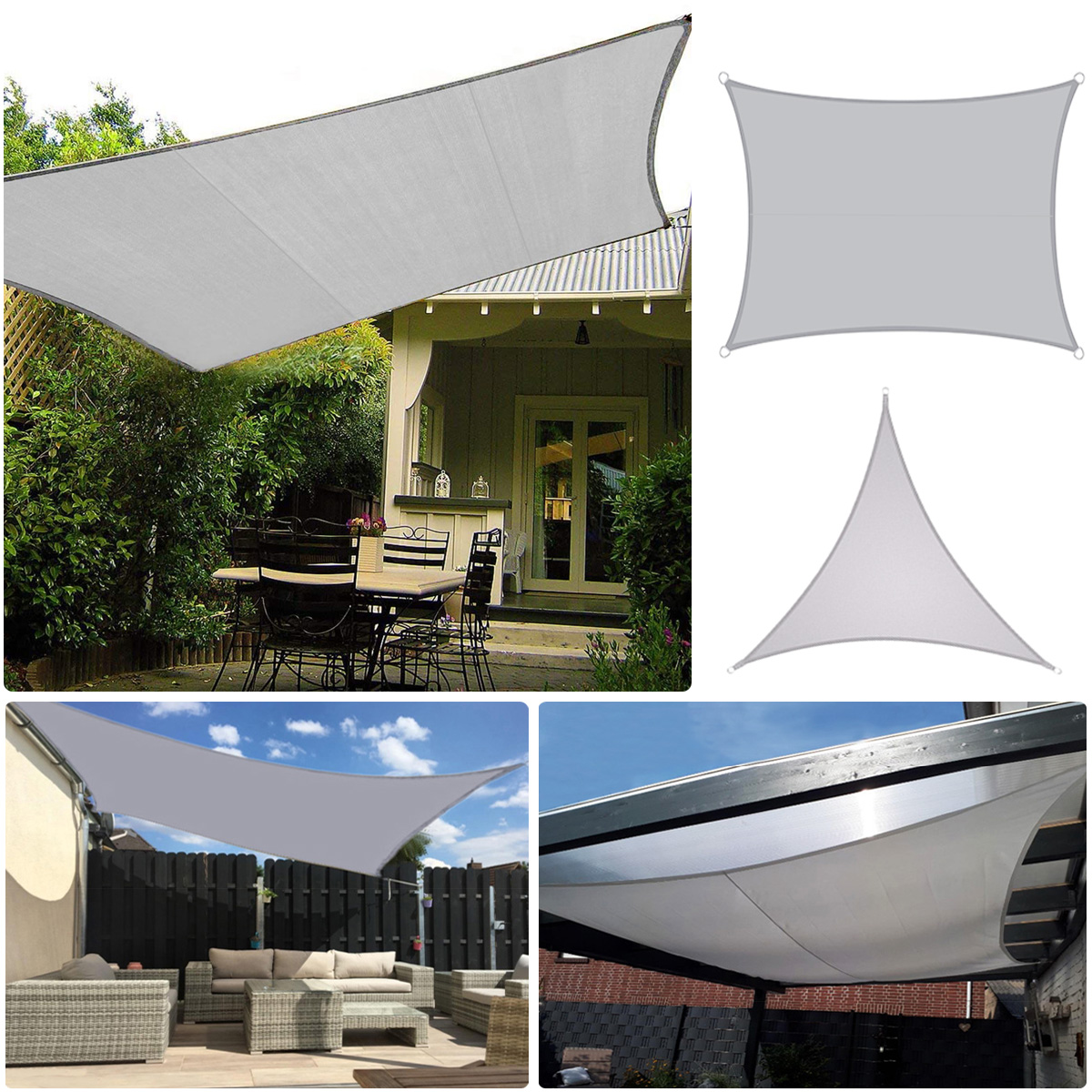 3/4*5m 5*6m 6*8m UV Protection 70% Waterproof Oxford Cloth Outdoor Sun Sunscreen Shade Sails Net Canopies Yard Garden Encrypted