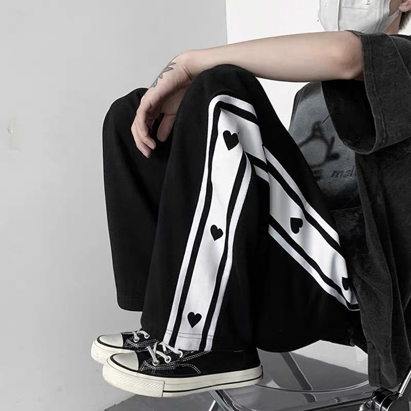 MINGLIUSILI   Sweatpants All-match  Summer Casual Baggy Wide Pants High Street Style Oversized Pants