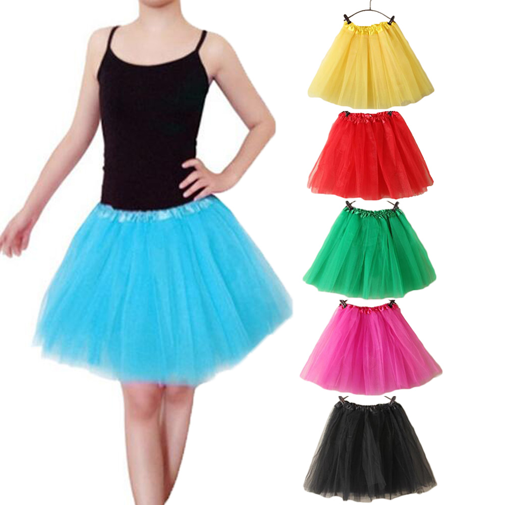 Women Girl Pretty Elastic Stretchy Tulle Teen 3 Layer Adult Tutu Skirts Party Costume Petticoat Ballet Princess Pettiskirt