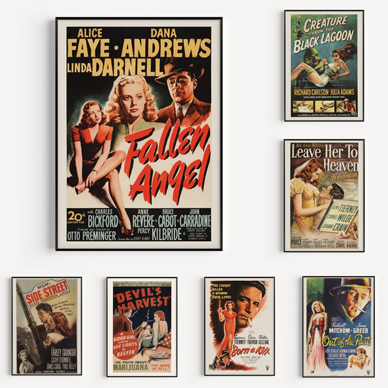 Classic Movie Poster Retro Canvas Painting Classic Film Poster High  Reproduction Hollywood Poster Home Decor For Bedroom