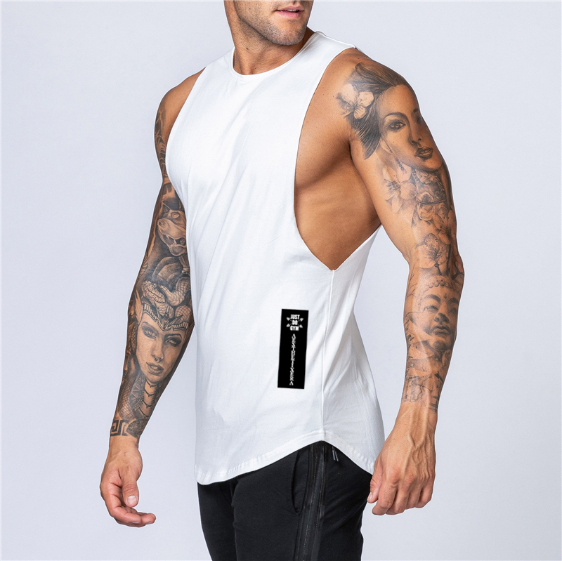 Cotton Workout Gym Tank Top Mens Muscle Sleeveless Sportswear Shirt Stringer  Clothing Bodybuilding Singlets Fitness Vest