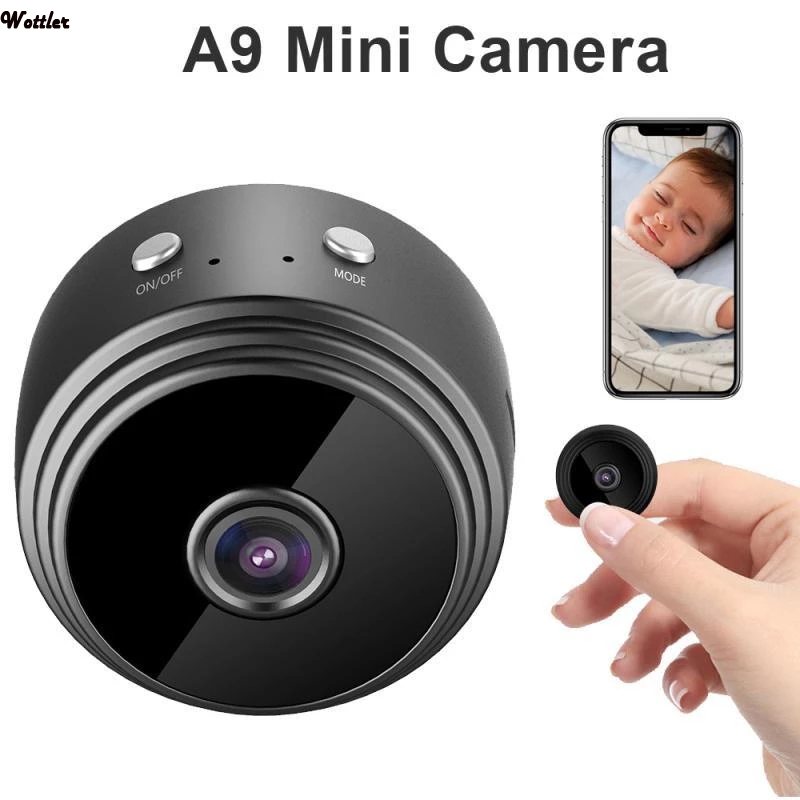 Mini Wifi IP Camera HD 1080P Wireless Indoor Camera Nightvision Audio Baby Monitor Home Security P2P Camera WiFi A9
