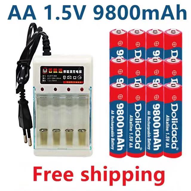 Tag AA battery 9800 mah rechargeable battery AA 1.5 V Rechargeable Alcalinas drummey + Free shopping