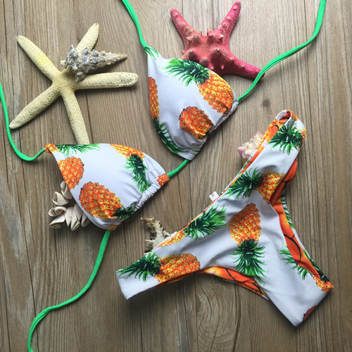  pineapple swimsuit sexy women's Bikini Swimsuit 2 piece set women bandeau swimsuits