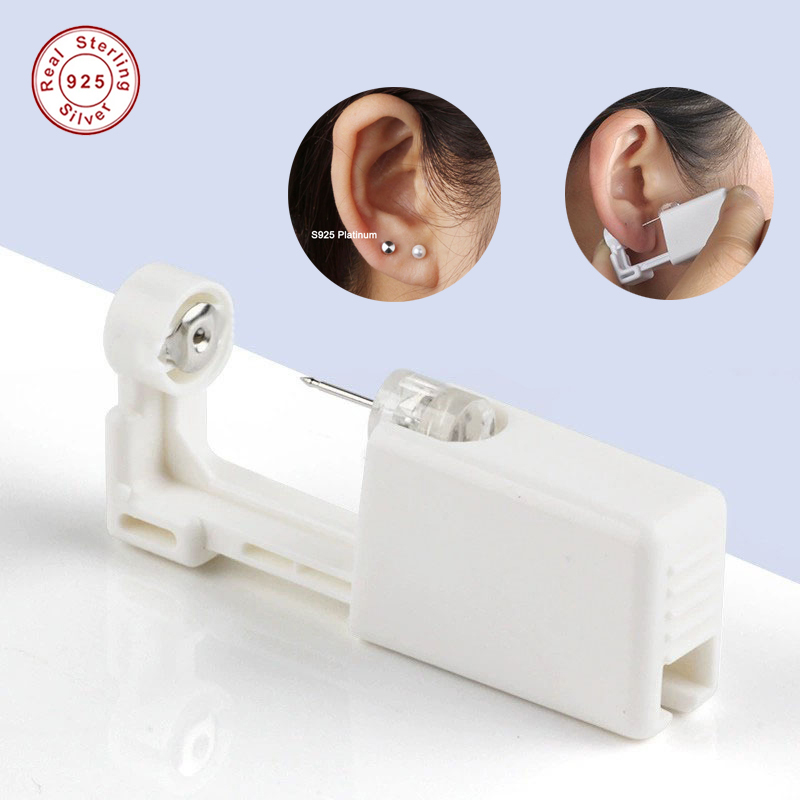 S925 Silver Disposable Sterile Ear Piercing Painless Piercer Aseptic Packaging， Hygienic， Anti-infection， Anti-inflammatory
