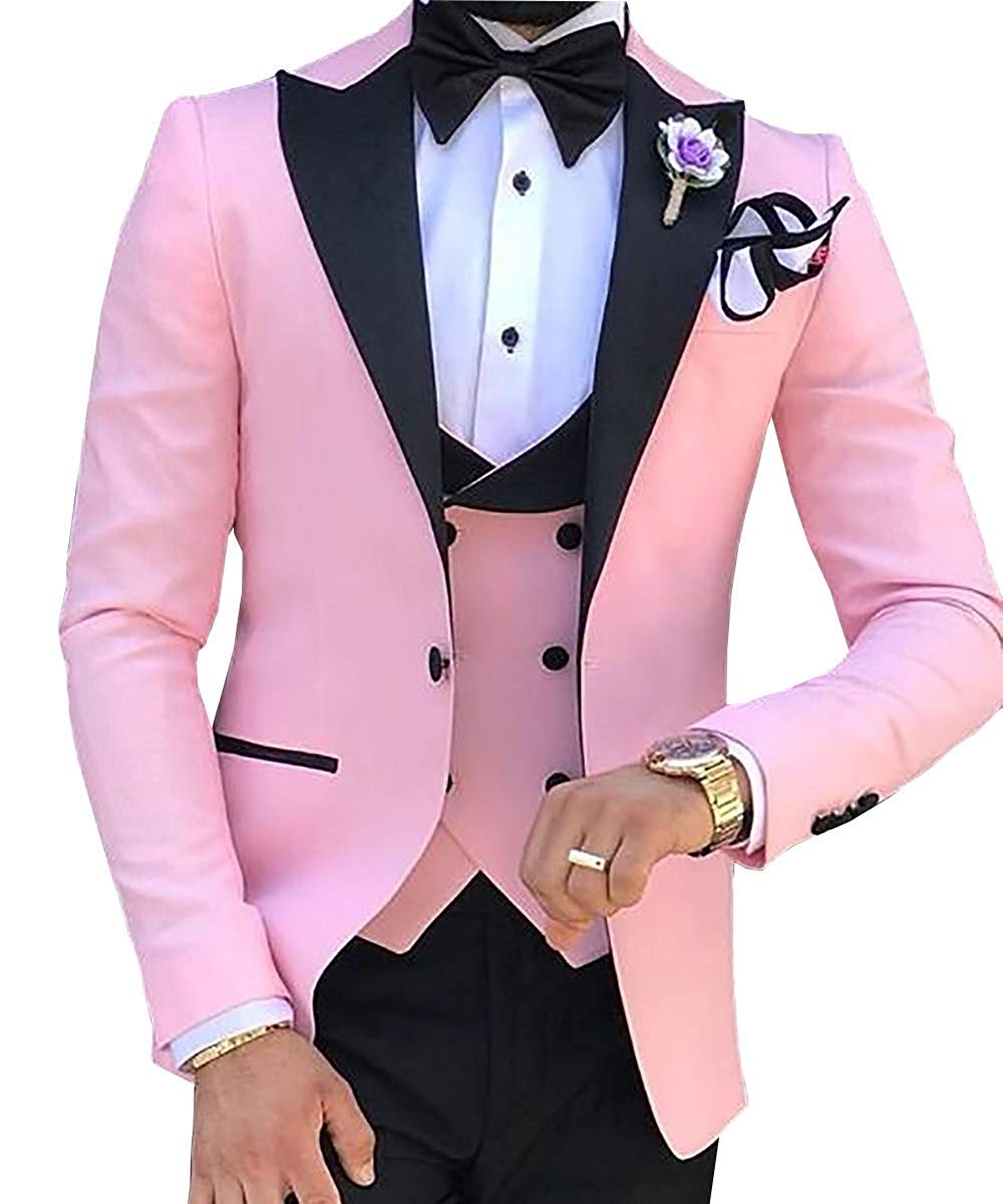 Mens's 3 Pieces Suits for Men Custom Made Terno Slim Groom Custom  Wedding Men Suit Masculino (Jacket+Pant+Vest+Tiebow)