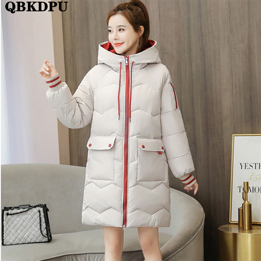 Oversized 4XL Thicken Mid-length Cotton Padded Coat Loose Warm Bread Overcoat Snow Wear Outwear Top  Students Sobretudo