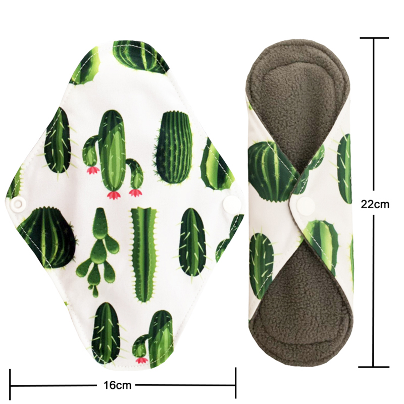 1 Pcs Natural Bamboo Charcoal Sanitary Pads For Normal Reusable Cotton Protection Female Sanitary Napkin