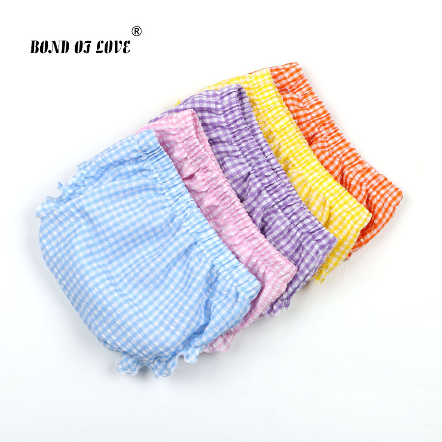 Baby Boy Girls Shorts Newborn Bloomers Baby Panties Checkered Pattern Infant PP Shorts Summer Beach Harem Shorts Kids Bloomer
