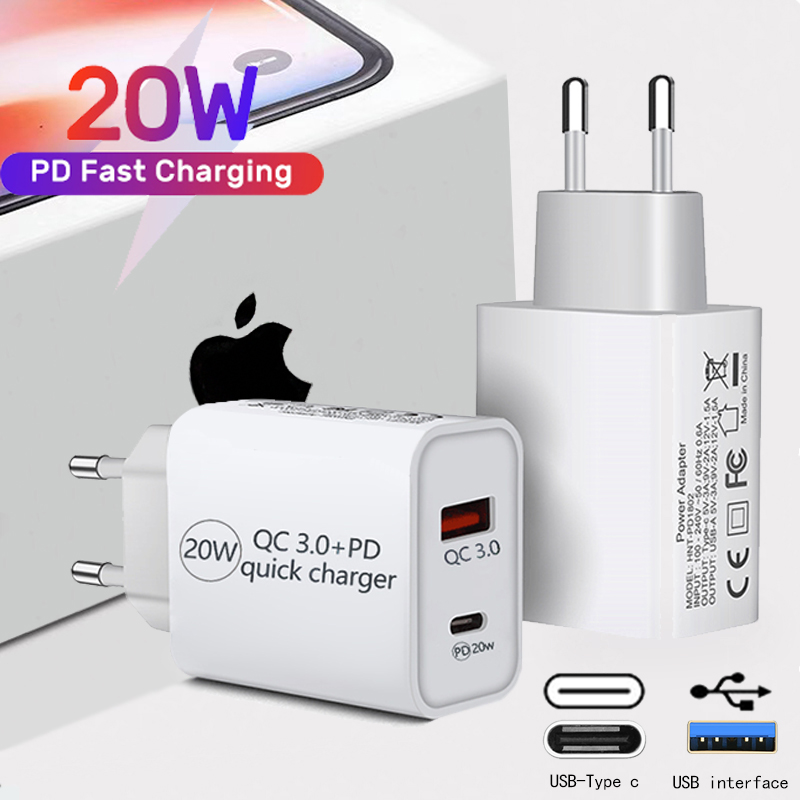 PD 20W USB Type C Charger LED Adapter Fast Phone Charge For iPhone 12 11 Pro Max X Xs Xr 7 AirPods iPad Huawei Xiaomi LG Samsung