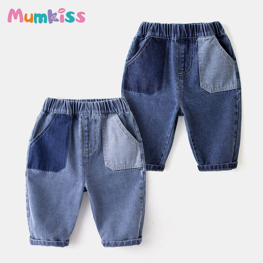 MUMKISS Jeans Elastic Band Stretch Denim Trousers Outer Wear Babi  Pants For Baby Girls Toddler Children Clothes