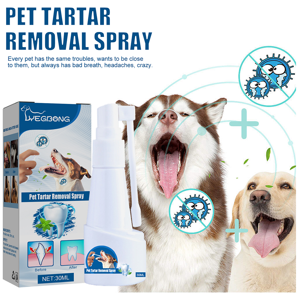 30ml Dog Mouth Odor Removers Breath Freshener Cleaning Teeth Care Tartar Removal Spray Pet Supplies High Efficiency Practicality