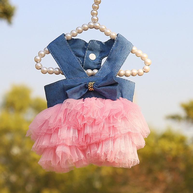  Pink Dog Dress Universal Dogs dress Chihuahua Stripe Dress Skirt Puppy cat Princess Clothes Apparel cute puppy clothes