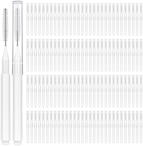 120 Pieces Interdental Brushes, Braces Brush Cleaner Orthodontic Flossers Toothpicks Floss Picks for Braces Kit for Teeth Cleaning Tools Spiral Dental Brush Head for Efficient Oral Care White