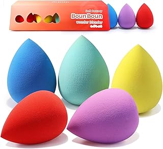 BEAKEY Makeup Sponge 5 Pcs Set, Latex-Free Boun Boun Beauty Sponge for Blending, Makeup Sponges for Foundation Liquid Cream and Powder. Blender for Enhanced Make Up Application, Gift for Women