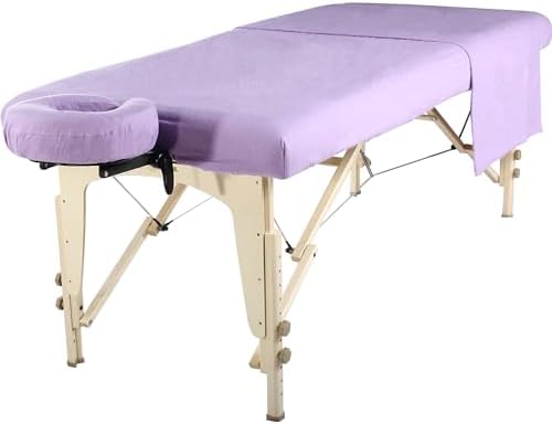 Master Massage Universal Massage Table Flannel Sheet Cover Set 3 in 1 (In 6 Colors) Table Cover, Face Cushion Cover, Table Sheet (Purple)