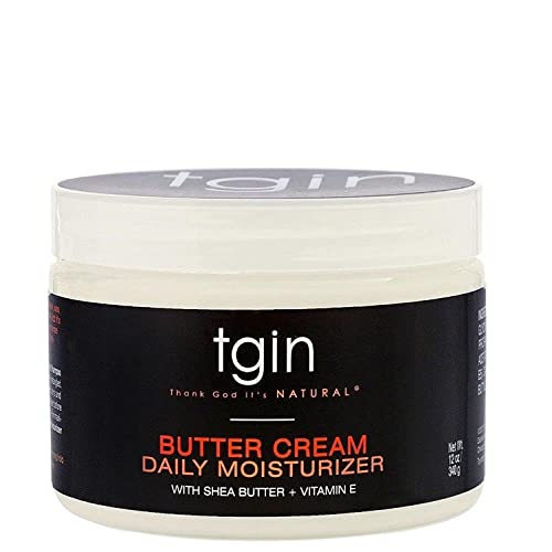 tgin Butter Cream Daily Moisturizer for Curly, Coily and Wavy Hair, Rich Moisture for Dry Hair and Defined Curls, 12 oz