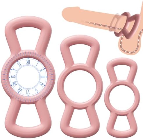 Silicone Sex Toys Penis Ring Set with 3 C-Ring Set - Helps Create Firmer and Thicker Erections - Side Tabs for Easy Removal and Adjustment Adult Sex Toys for Men or Couple