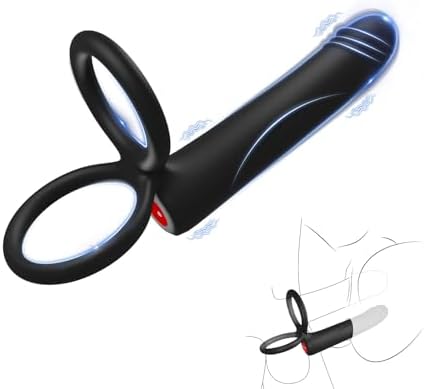 Anal Dildo Vibrator Sex Toys for Men, Strap-On Dildo Butt Plug with Vibrating Cock Ring, Male Penis Vibrator with 10 Vibration Modes, Double Penetration Pleasure for Men and Couples Adult Sex Toys