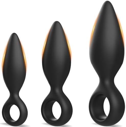 Anal Plug Sex Toys 3 PCS Butt Plug Trainer Kit for Men Women for Beginners, Advanced Users, Anal Dildo Training Kit Adult Toys with Flared Base Prostate Long-Term Wear, Sex Toys for Couples