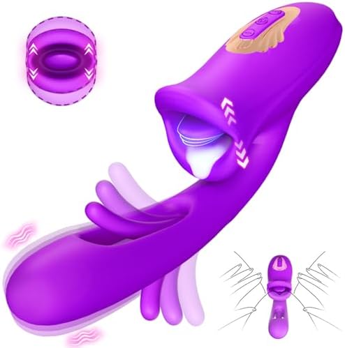 G Spot Vibrator Adult Sex Toys for Women, Tongue Rose Sex Toy Dildo Vibrators Clitoral Stimulator with 10 Licking Sucking 10 Vibration Modes Flapping Clitoral Stimulator Anal Sex toys Couples Sex Toys
