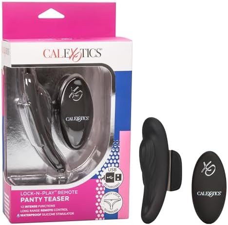 CalExotics, LockNPlay 10 Function Rechargeable Vibrating Panty Teaser, Black, 1 Count
