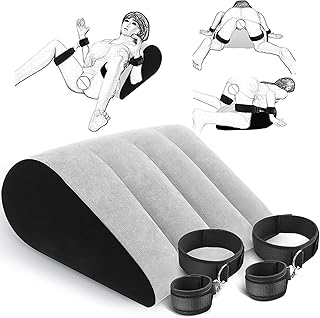 Sex Bondage Pillow Handcuffs Restraints Set - BDSM Thigh Wrist Cuffs Inflatable Sex Position Pillow Sex Furniture Couples Toy BDSM Bondage Restraint Kit Adult Sex Toys for Women and Couples(Gray)