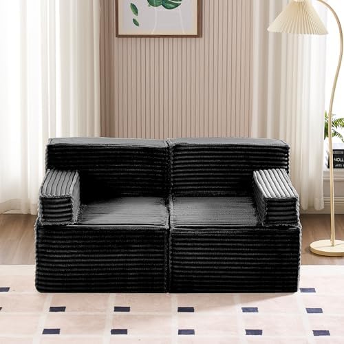 Modular Sectional Sofa Couch - Comfy Upholstered Cloud Couch for Living Room - Modern Minimalist Couch,Deep Seat,No Assembly Required