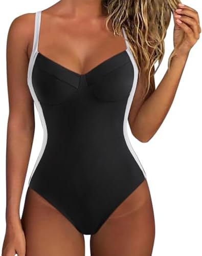 SUUKSESS Women Tummy Control One Piece Swimsuit Sexy Crisscross Back Bathing Suit