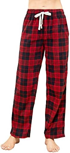 U2SKIIN Women Fleece Pajama Pants, Warm Plaid Lounge Pj Bottoms for Women with Pockets Soft