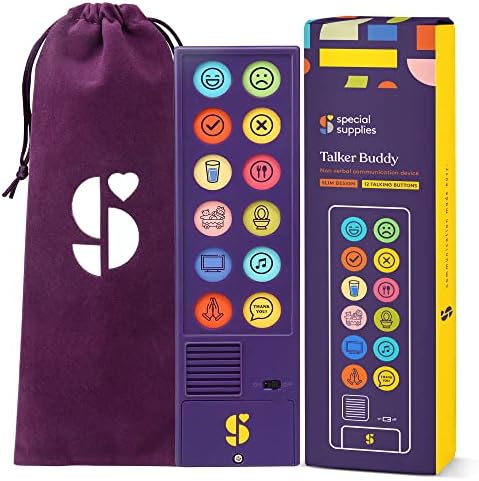Special Supplies AAC Communication Device for Speech Therapy, Talker Buddy Communication Device for Non Verbal Kids & Adults, Autism Talking Aids for Home or School, Communication Device W/Travel Bag