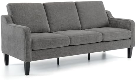 VINGLI Couches for Living Room Sofa 71" Small Couch Loveseat Sofa Mid-Century Modern Couch Grey Soft Chenille Couches Floor Sofa for Bedroom, Apartment, Lounge, Office