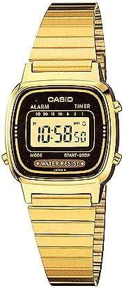 Casio Women's Vintage LA670WGA-1DF Daily Alarm Digital Gold-tone Watch