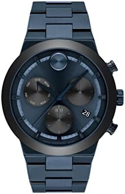 Movado Bold Fusion Men's Watch - Swiss Quartz Chronograph Movement, Stainless Steel Link Bracelet - 5 ATM Water Resistance - Luxury Fashion Timepiece for Him - 44mm