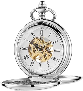 Men's Mechanical Pocket Watch, Roman Numeral Pointer Mechanical Pocket Watches for Men…