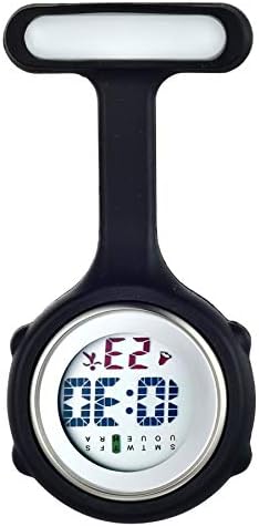 Avaner Digital Nurse Watch, Silicone Fob Watch, Pin-on Brooch Lapel Watch, Hanging Pocket Watch with Detachable Case
