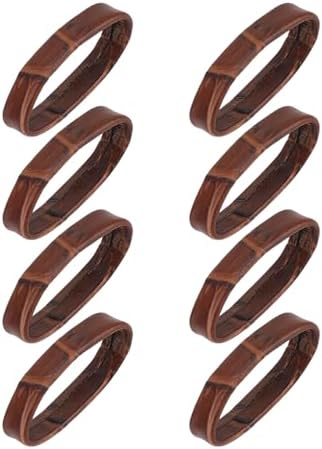 Leather Watch Band Holder Loop, 6 PCS Dark Brown Watch Band Loop Replacement Watch Band Keeper Wristwatch Strap Fastener Rings Retaining Accessories Compatible with Quartz Watches, Smart Watches