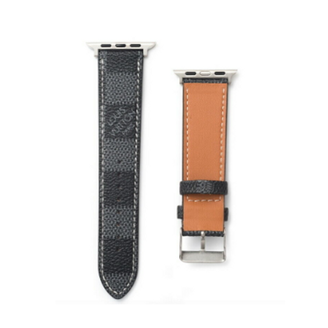 Checkered Pattern Black Apple Watch Band