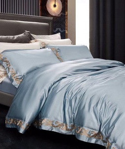 Designer replica hermes home light blue bedding set 