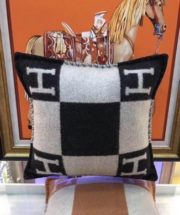 First copy hermes home black wool pillow